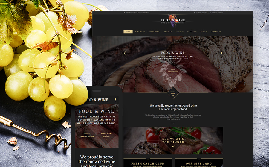 Cafe And Restaurant Site Template    