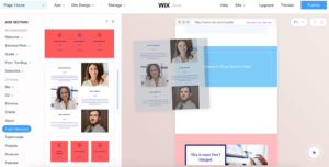 Hinzufügen einer Sektion mit Wix ADI