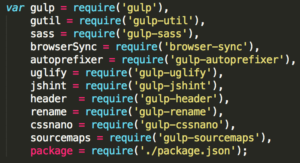 require gulp modules